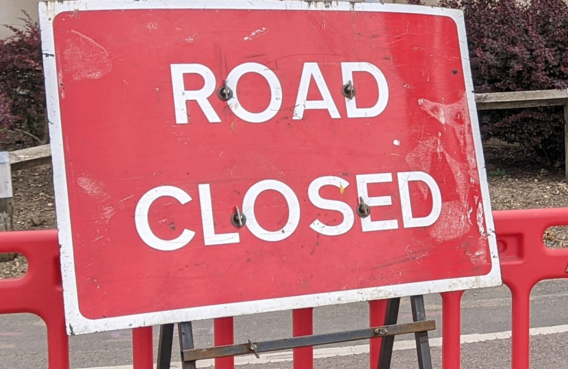 road closure sign