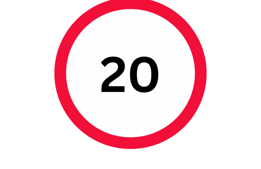 20 mph speed limit sign